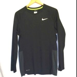 Nike DriFit Black Gray Mens Longsleeve Top Medium